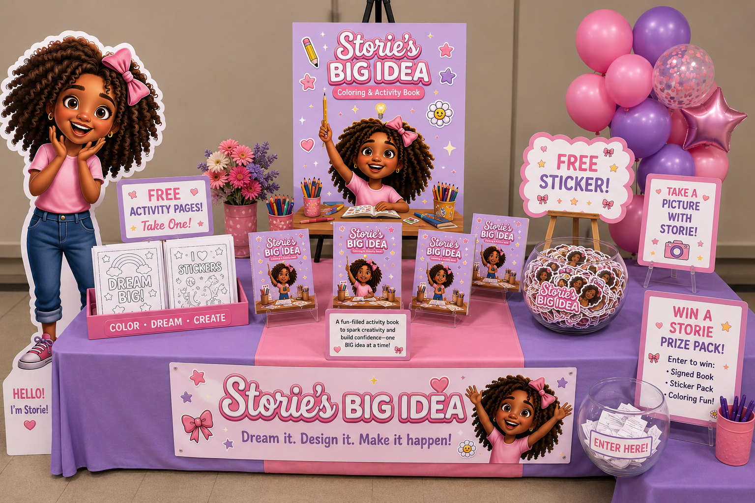 Storie's Big Idea book and activity display